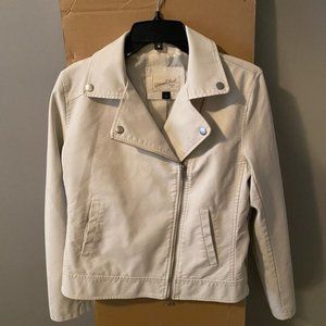White faux leather jacket